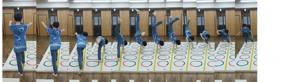 ズバ抜けた身体能力の６年生S君、「柔軟」だけが唯一の弱点、しかし！昨日の練習で川西池田こども体操教室初のバク転成功者となりました！証拠動画編集中、、、