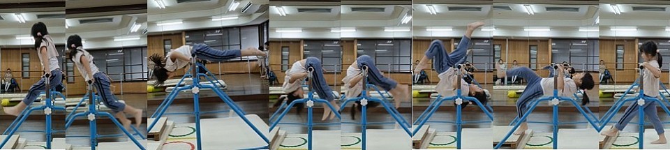絶好調Ｈちゃん、各種目毎月何か出来るようになってます。7月一発目逆上がり初成功！ノリノリです♪