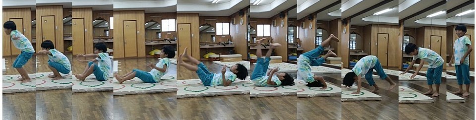 半年前は合格出来なかった前転に合格出来たAちゃん、ゆっくりでも１歩１歩、日々成長しています！