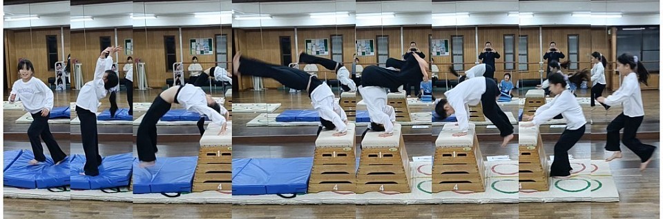 昨日からとび箱のテスト、なんと4人もの「ヘッド転回」合格者が出ました！反復練習の結果です！
