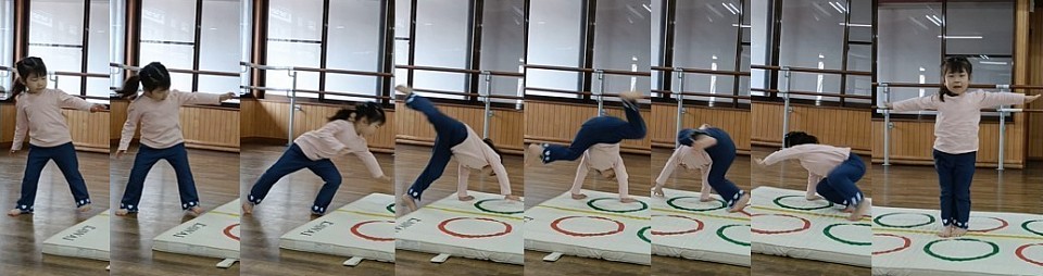 年少で「側転(小)」合格！身体が柔らかく運動感覚も高い、将来楽しみですね～♪