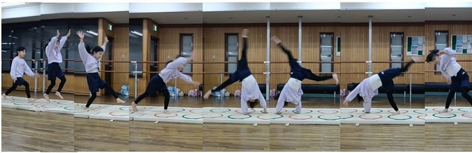 助走からのホップ側転！今年に入って体操教室の仲間になり、みるみる成長、スポンジのようにたくさん吸収してくれたYちゃん、素晴らしい！