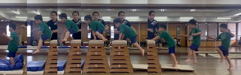「僕はとび箱が上手！」って自信を手にした年長T君。数カ月で急激に伸びてます！