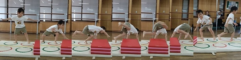 K君は「台」を利用せず側転の練習を開始してます！「難しいことにチャレンジしたい！」そんな気持ちが感じられ、数カ月前が嘘みたいです^^