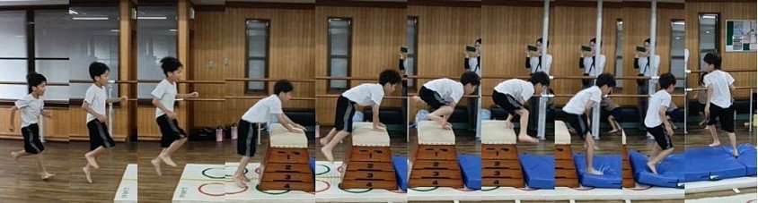 2年生T君入った頃は跳べていたかった開脚とび、気持ち良さそうに何度も跳べるようになりました！着手位置、そして肩が前に出ているところ、ここが重要です！