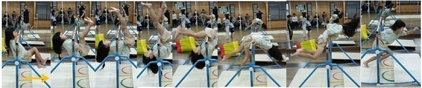 テスト項目にない技“ぶらさがり逆上がり”、「両足踏み切りの逆上がり」が軽々出来る子にチャレンジしてもらってます。画像じゃ分かりにくいんですが実は10秒ぶら下がった後に筋力のみで引き上げるマッスル逆上がりとなります！出来る子はごく僅か、体重に対して筋力が大幅に上回ってる子だけ、これが出来ます！